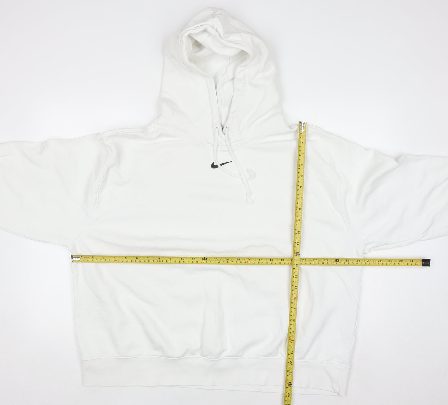 Nike Men's White XL Pullover Hoodie with Black Logo