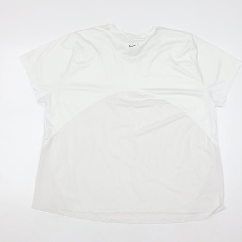 Nike Men's White 2XL Dri-FIT Running Sports T-Shirt