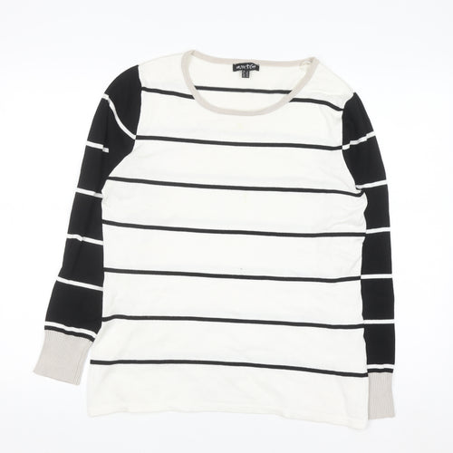 Marble Women’s Black & White Striped Pullover Jumper Size 12