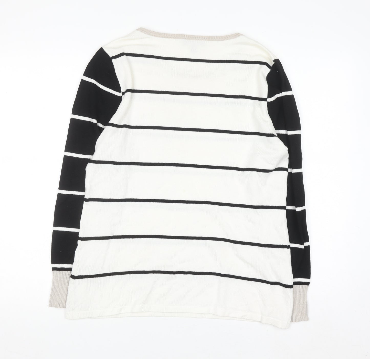 Marble Women’s Black & White Striped Pullover Jumper Size 12