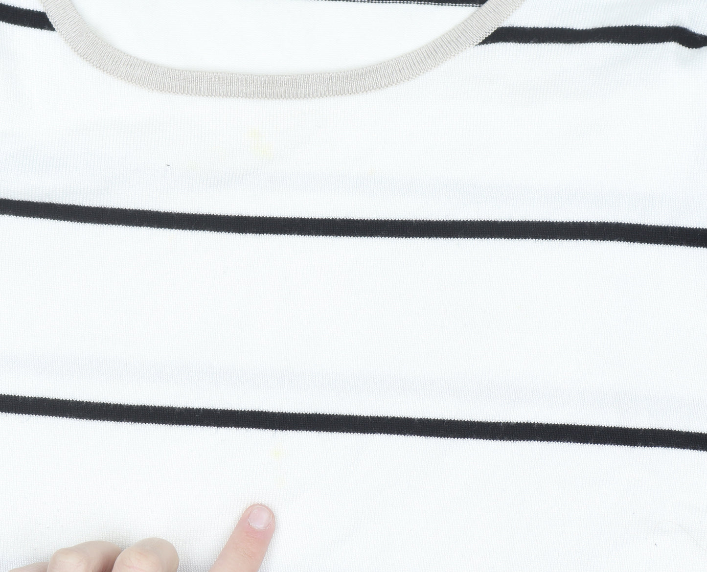 Marble Women’s Black & White Striped Pullover Jumper Size 12