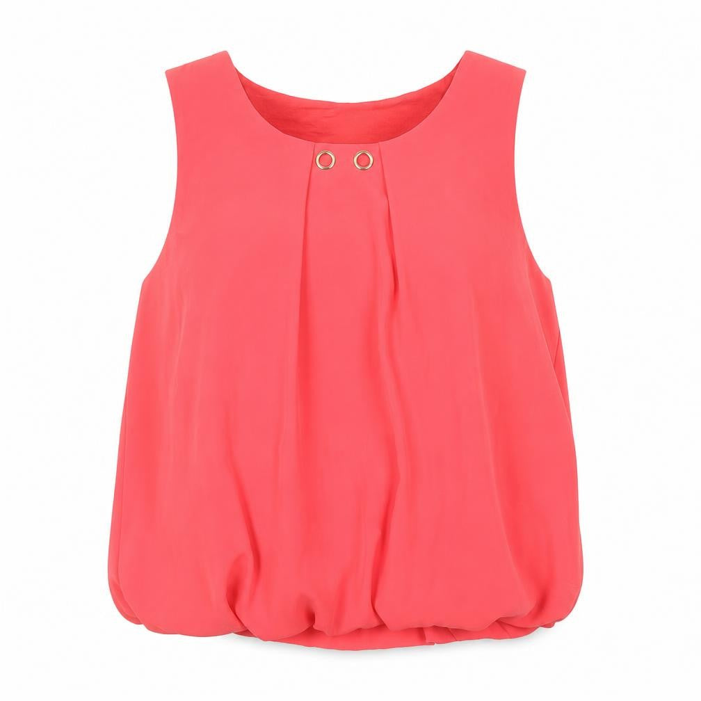 Front view of Quiz Women’s Pink Sleeveless Chiffon Blouse M