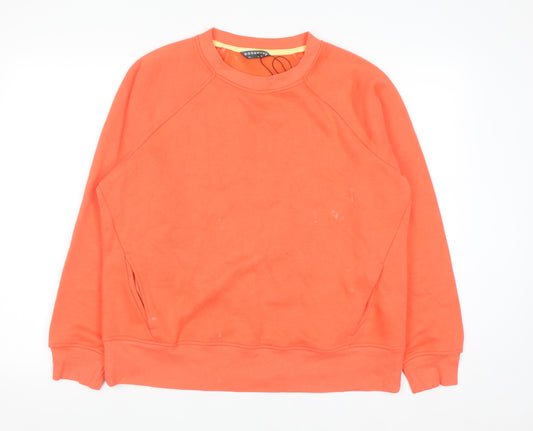 Marks and Spencer Goodmove Women's Orange Cotton Blend Crew Neck Sweatshirt Size 14