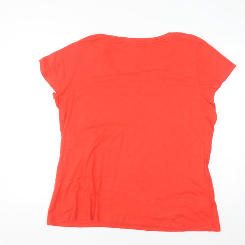 Tommy Hilfiger Women's Red 2XL Short Sleeve Cotton T-Shirt