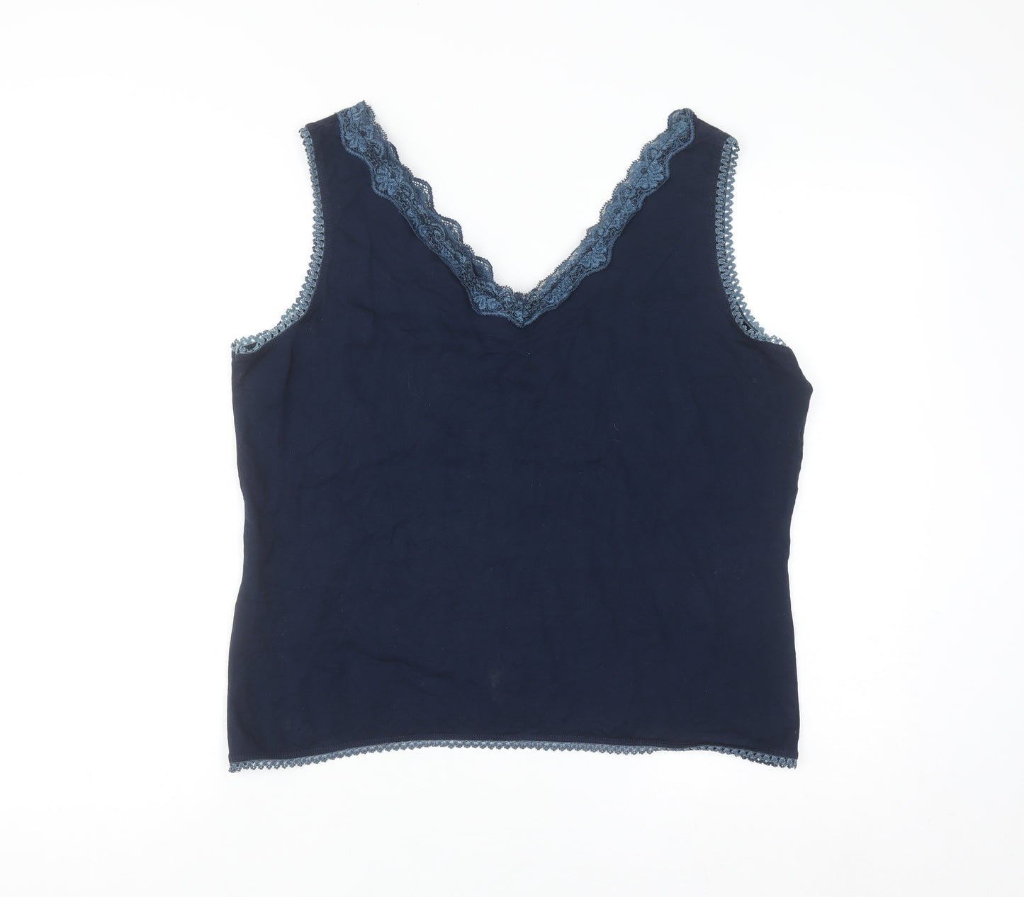 CHIANTI Women’s Blue Lace Trim Viscose Camisole Tank Top XL