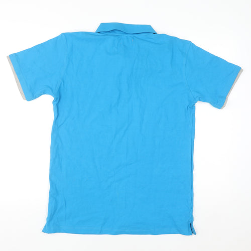 HKM Pro Team Men's Blue Cotton Stretch Polo Shirt M