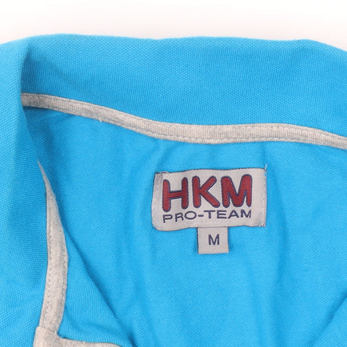 HKM Pro Team Men's Blue Cotton Stretch Polo Shirt M