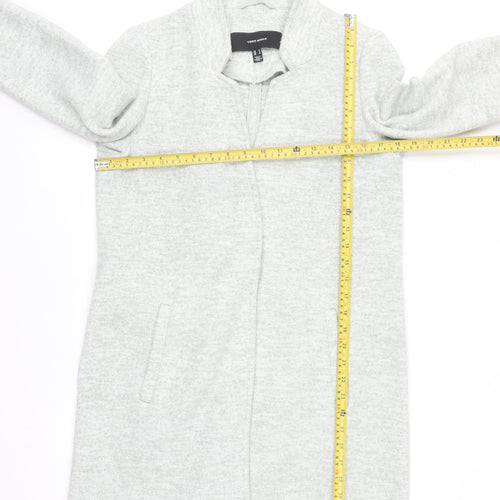 Vero Moda Women's Grey Longline Open Cardigan M