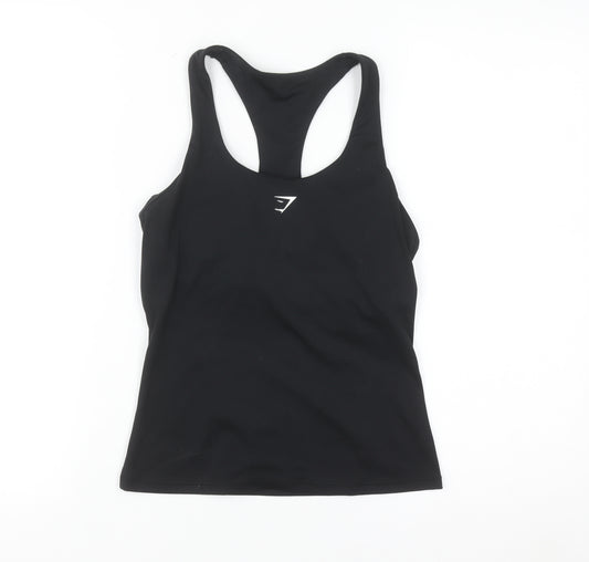 Gymshark Women Black S Slim Fit Racerback Tank Top