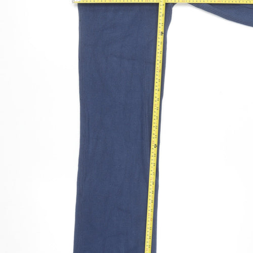 Zara Women Blue Long Bodycon Knit Dress Size 8 High Neck