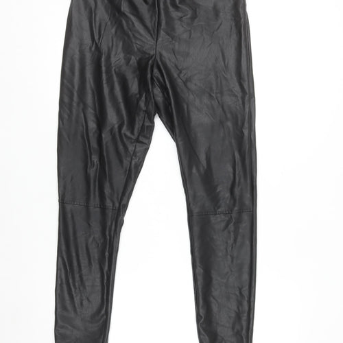 Dunnes Women Black Size 12 Faux Leather Ankle Leggings