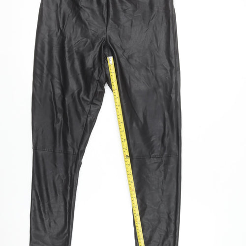 Dunnes Women Black Size 12 Faux Leather Ankle Leggings