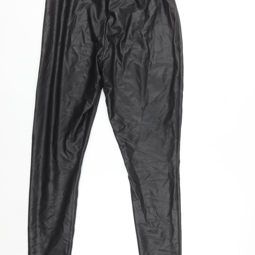 Dunnes Women Black Size 12 Faux Leather Ankle Leggings