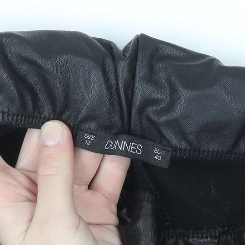 Dunnes Women Black Size 12 Faux Leather Ankle Leggings