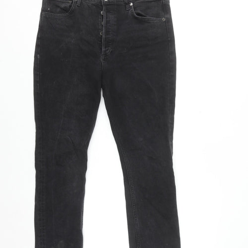AGOLDE Women’s Black Riley High Rise Straight Jeans Size 29
