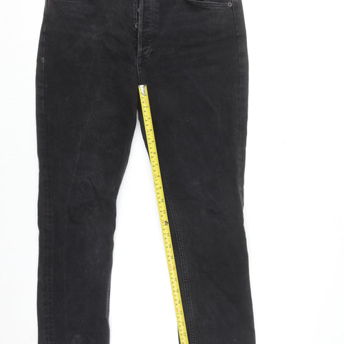 AGOLDE Women’s Black Riley High Rise Straight Jeans Size 29