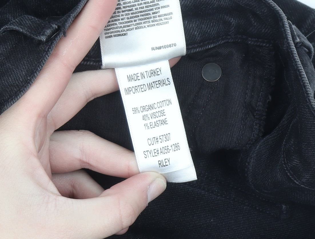 AGOLDE Women’s Black Riley High Rise Straight Jeans Size 29