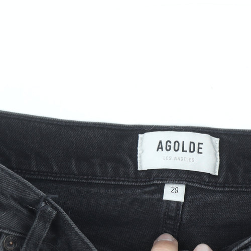 AGOLDE Women’s Black Riley High Rise Straight Jeans Size 29