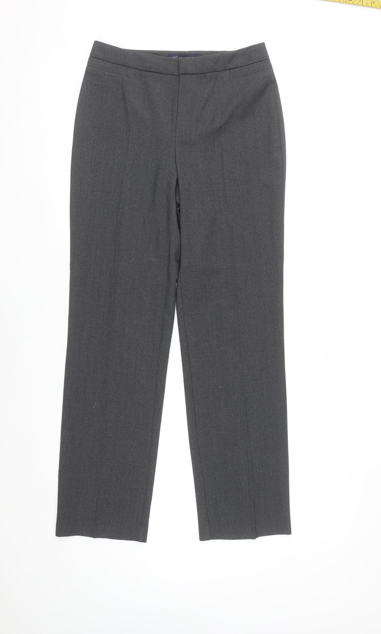 Marks and Spencer Women’s Grey Size 8 Straight Leg Stretch Dress Trousers