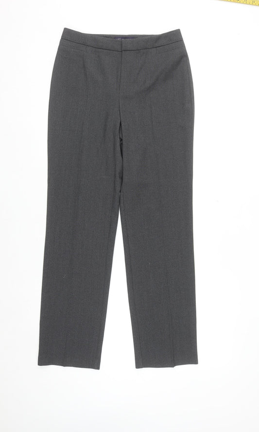 Marks and Spencer Women’s Grey Size 8 Straight Leg Stretch Dress Trousers