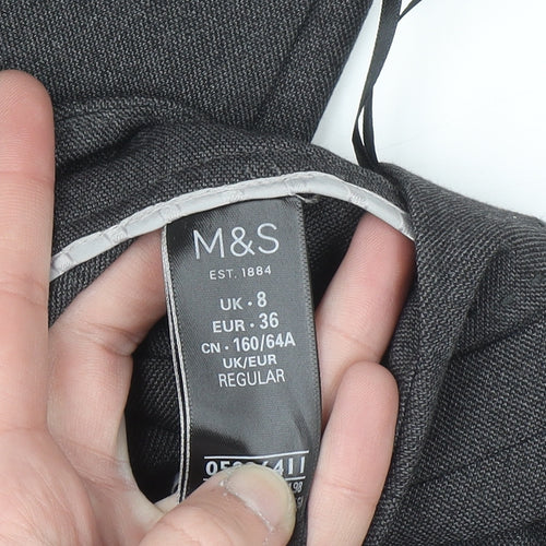 Marks and Spencer Women’s Grey Size 8 Straight Leg Stretch Dress Trousers