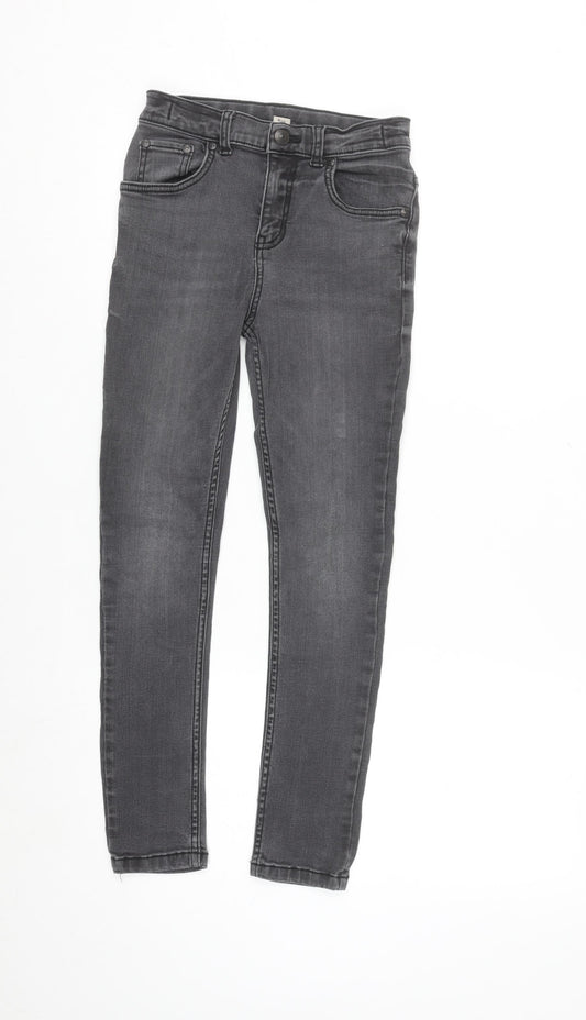 Tu Girls Grey Skinny Jeans 10 Years Cotton Blend Stretch Denim