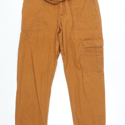 JDY Women’s Brown Cargo Trousers Size 8 Cotton Twill Belted