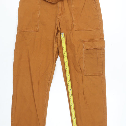 JDY Women’s Brown Cargo Trousers Size 8 Cotton Twill Belted