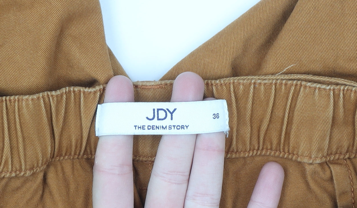 JDY Women’s Brown Cargo Trousers Size 8 Cotton Twill Belted