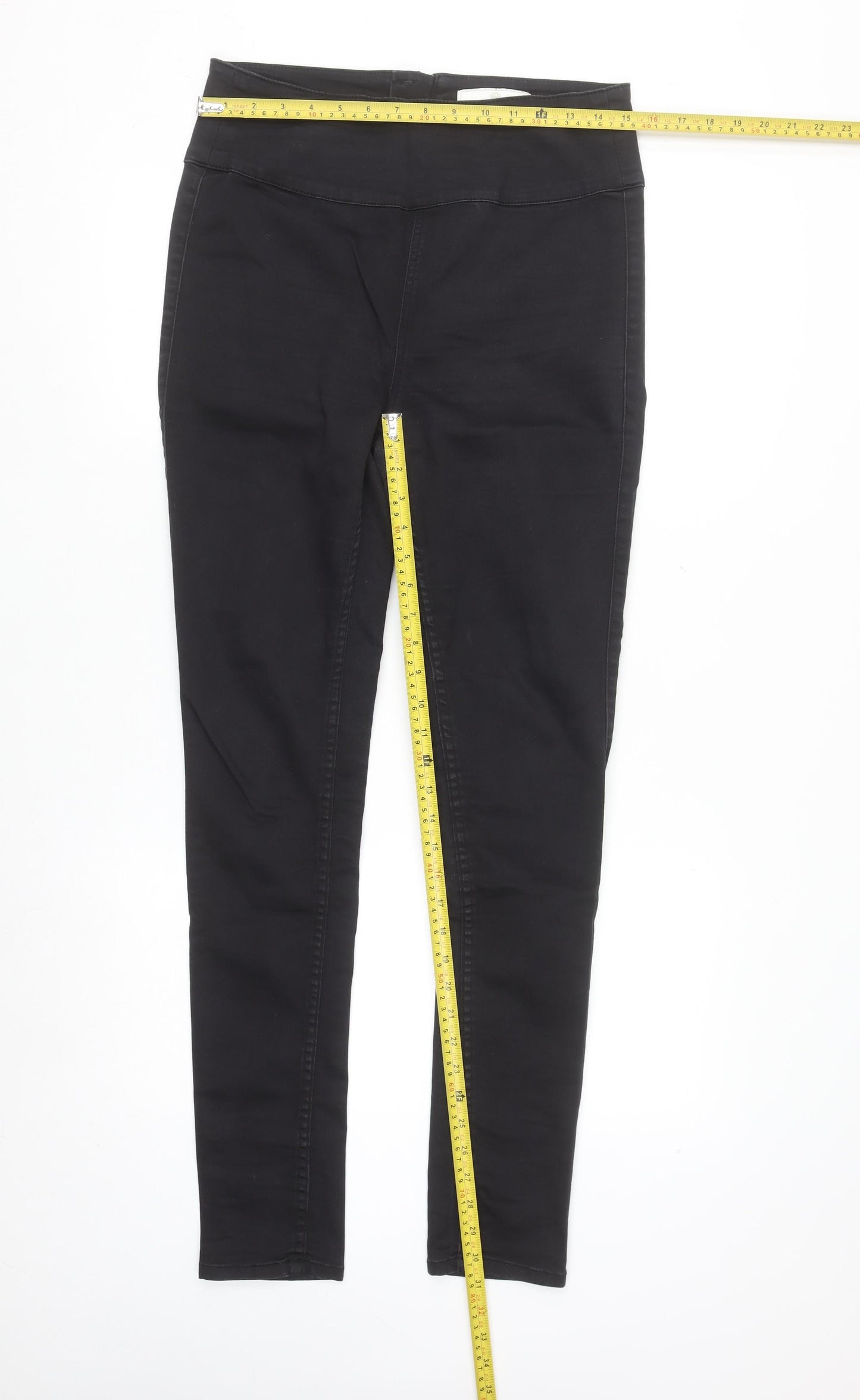 Pieces Women's Black High Waist Slim Jeggings Size L