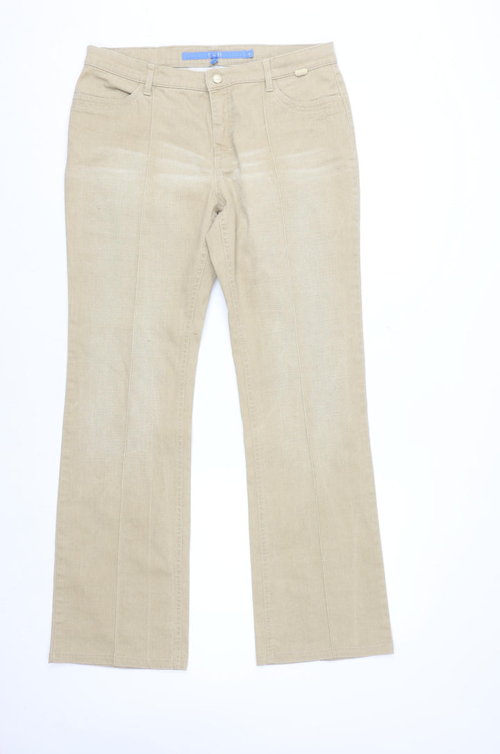 Escada Sport Women's Beige Chino Style Trousers Size 14 Cotton Blend
