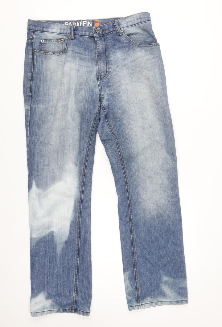 Paraffin Men's Blue Straight Fit Denim Jeans Size 34 Regular
