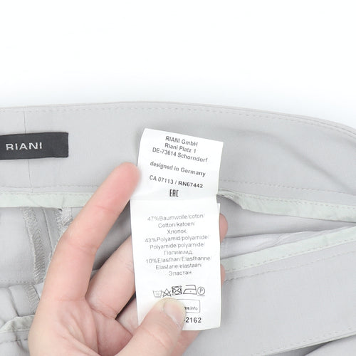 Riani Women’s Grey Chino Trousers Size 16 Stretch Cotton Blend