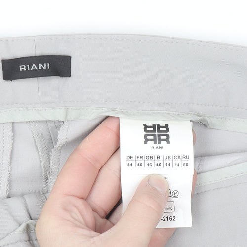 Riani Women’s Grey Chino Trousers Size 16 Stretch Cotton Blend