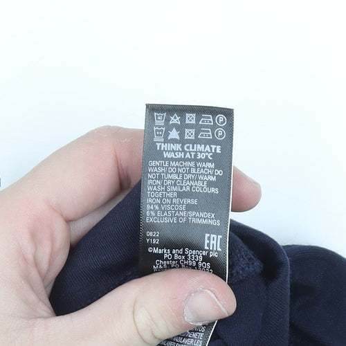 Marks and Spencer Women Navy Size 8 Long Viscose Stretch Leggings