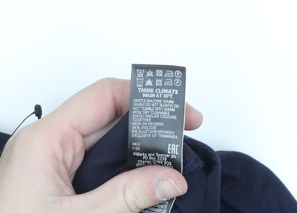 Marks and Spencer Women Navy Size 8 Long Viscose Stretch Leggings