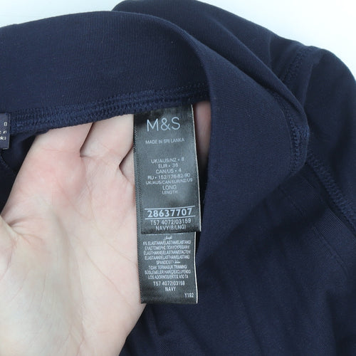 Marks and Spencer Women Navy Size 8 Long Viscose Stretch Leggings