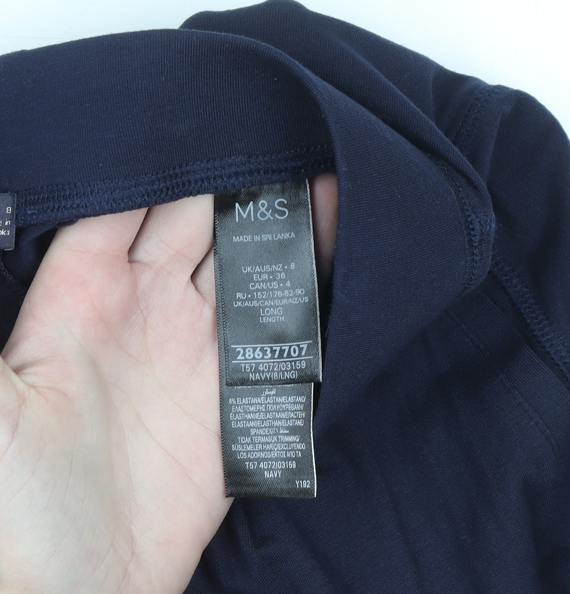 Marks and Spencer Women Navy Size 8 Long Viscose Stretch Leggings