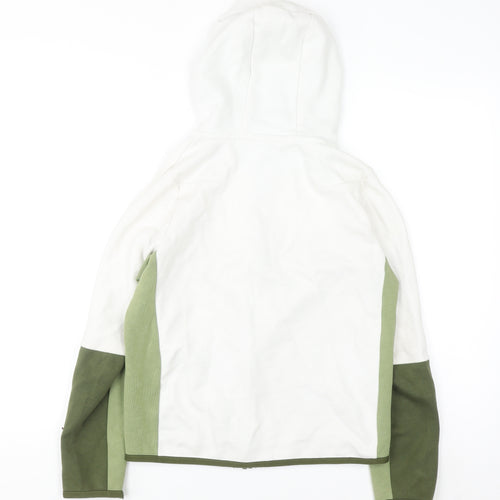 Nike Teens Green White Full Zip Hoodie L Cotton Blend
