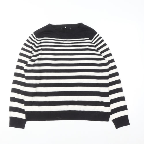 Very Women's Black & White Striped Knit Jumper Size 16