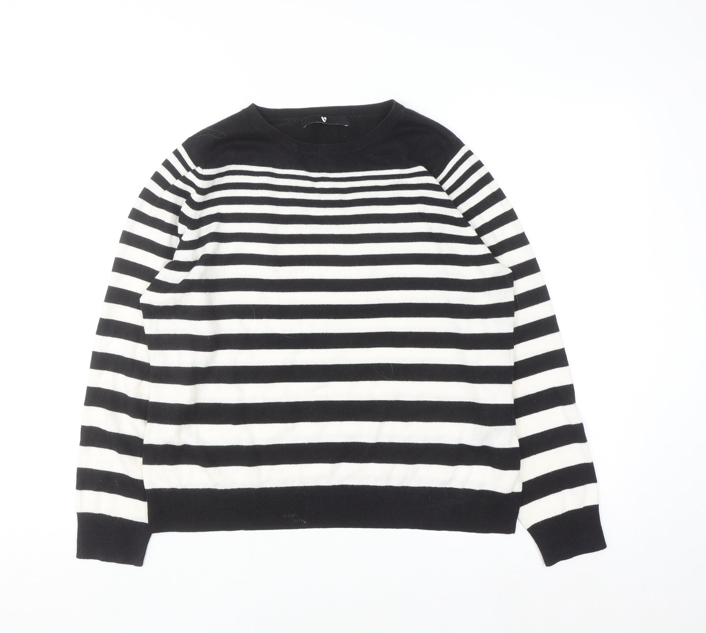 Very Women's Black & White Striped Knit Jumper Size 16
