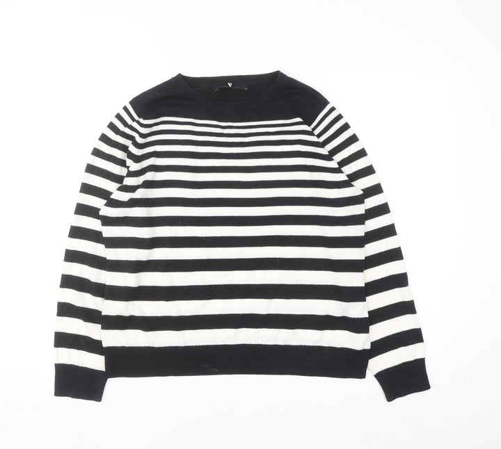 Very Women's Black & White Striped Knit Jumper Size 16