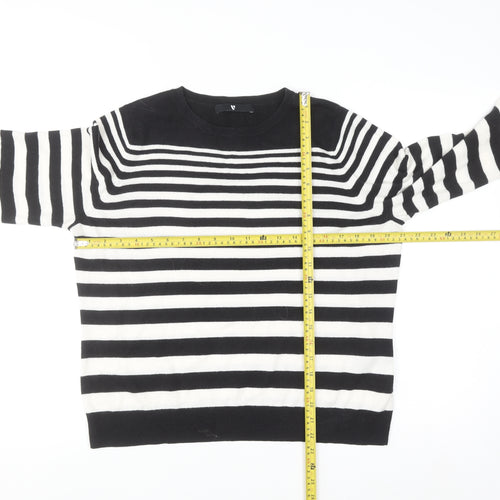 Very Women's Black & White Striped Knit Jumper Size 16