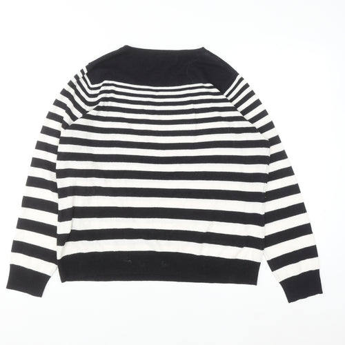 Very Women's Black & White Striped Knit Jumper Size 16