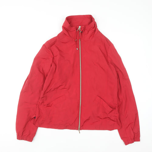 Geox Women Red Windbreaker Jacket Size 12 Lightweight Zip