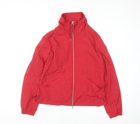 Geox Women Red Windbreaker Jacket Size 12 Lightweight Zip