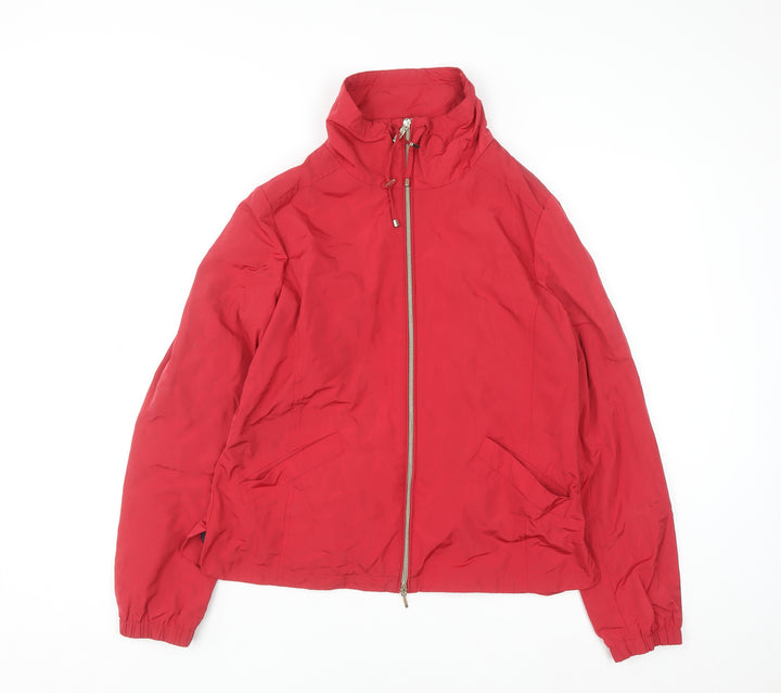 Geox Women Red Windbreaker Jacket Size 12 Lightweight Zip