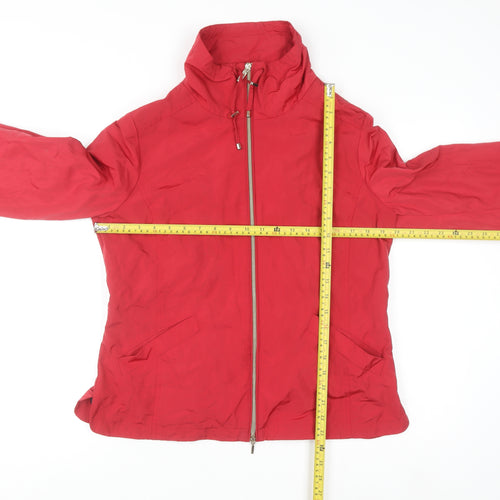 Geox Women Red Windbreaker Jacket Size 12 Lightweight Zip
