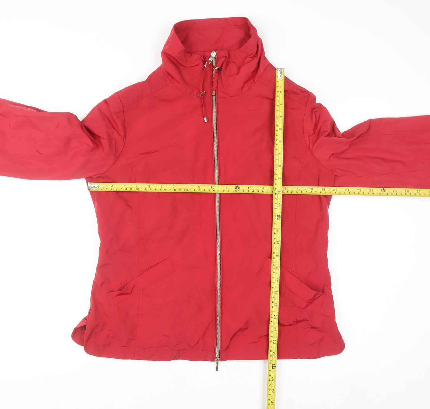 Geox Women Red Windbreaker Jacket Size 12 Lightweight Zip
