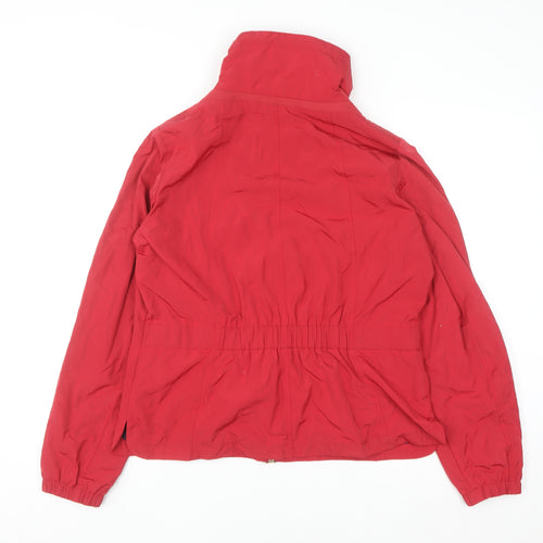 Geox Women Red Windbreaker Jacket Size 12 Lightweight Zip